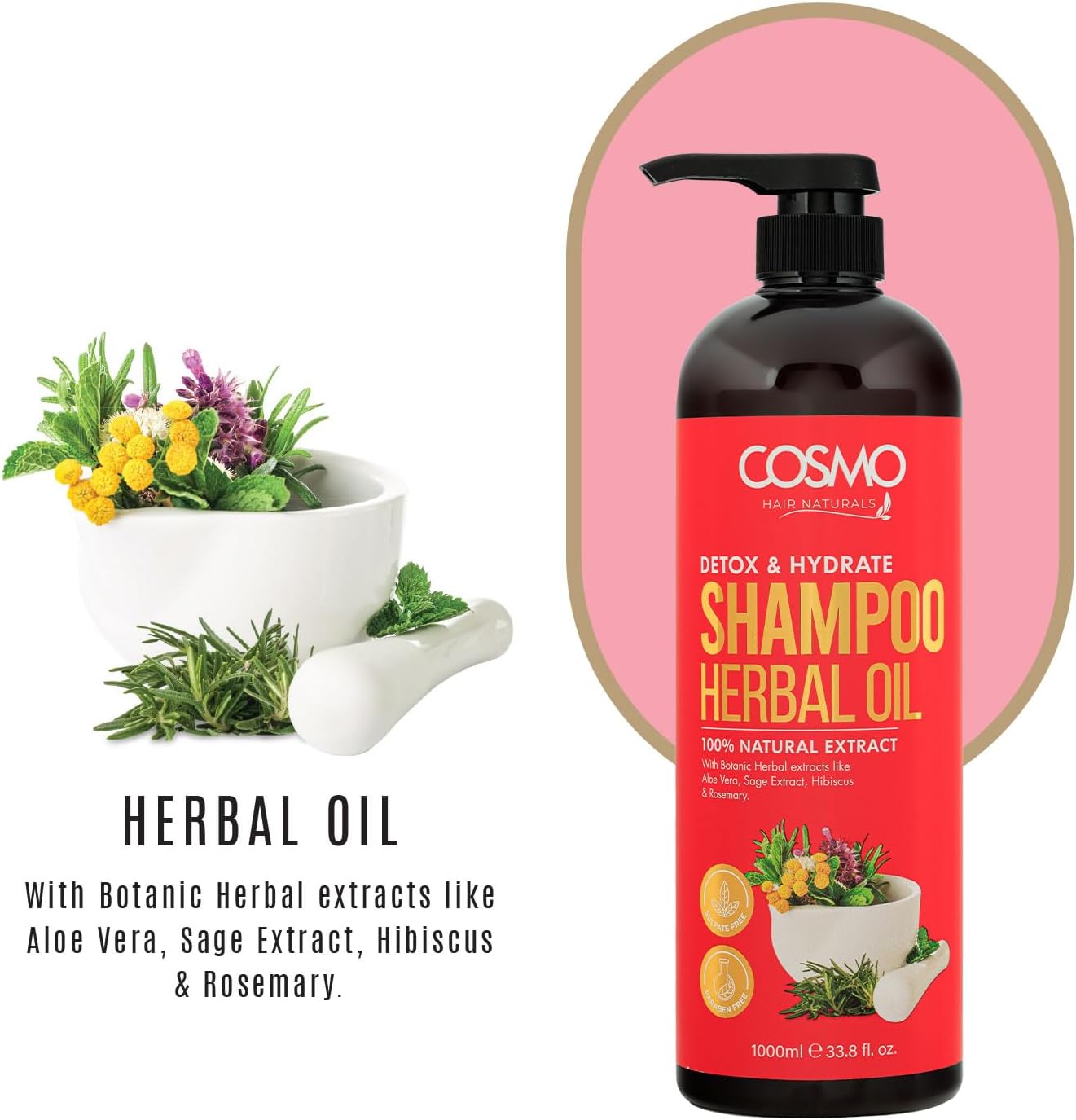 Cosmo Detox and Hydrate Herbal Oil Haarwaschmittel 1000ml